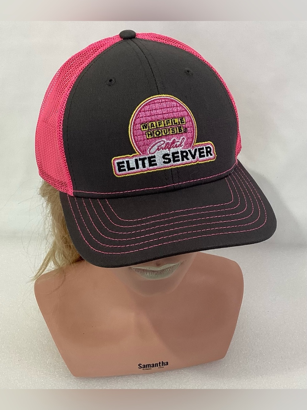 Waffle House Women’s Hat Baseball Cap “ Elite Server “ Pink / Black Adjustable